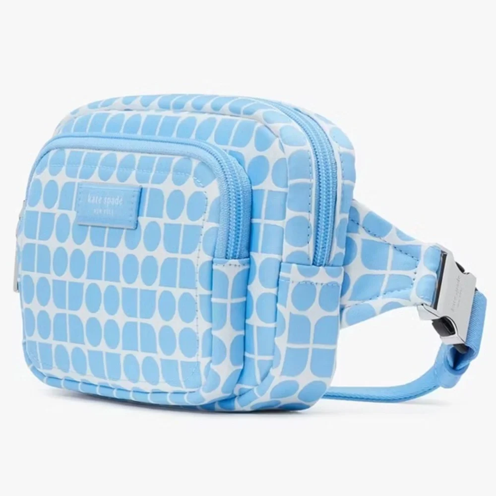 Kate Spade Noel Jacquard Belt Bag Astral Blue NWT